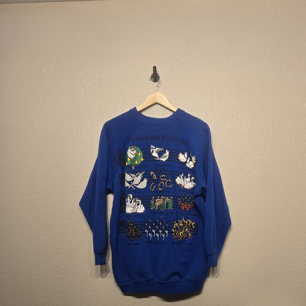 Blue Vintage Unisex Christmas Crewneck Sweatshirt